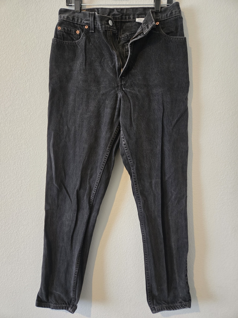Levi's 550 Black Washed Vintage Tapered Leg Jeans